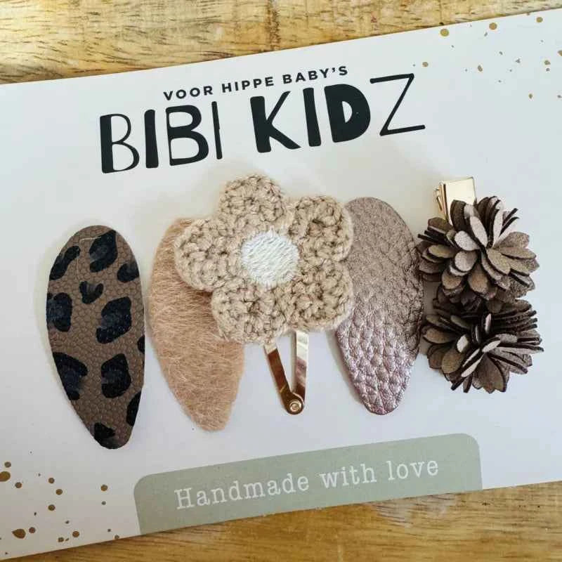 Setje 7 Bibi Haarspeldjes bloem