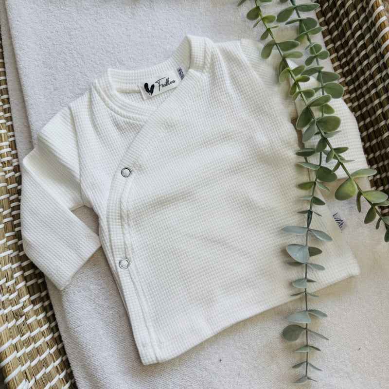 Overslagshirtje Waffle Dark Ecru