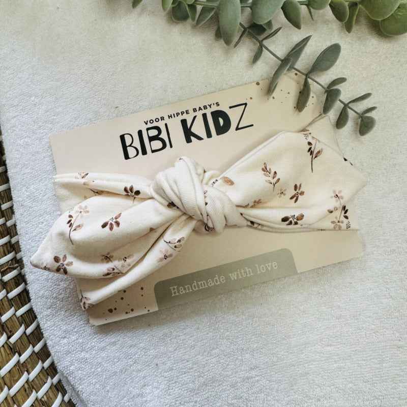 Haarband - Beige bloemen