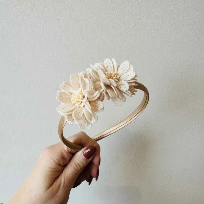 Haarband - Bloemen naturel