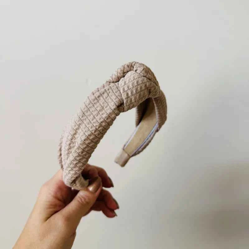 Knoop Haarband - Donker beige