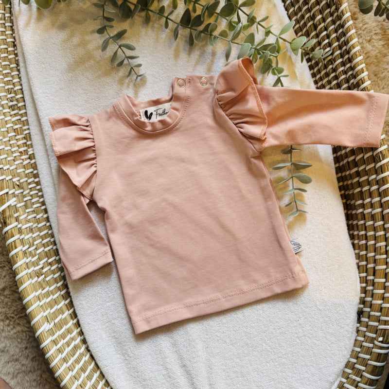 Shirtje Ruffle - Crepe roze