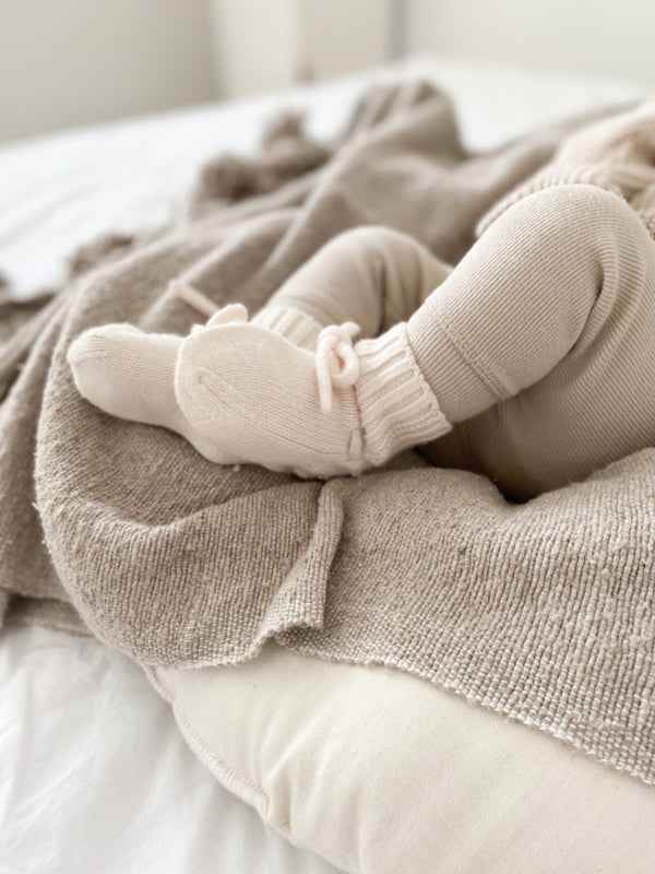 Merino wol booties off white
