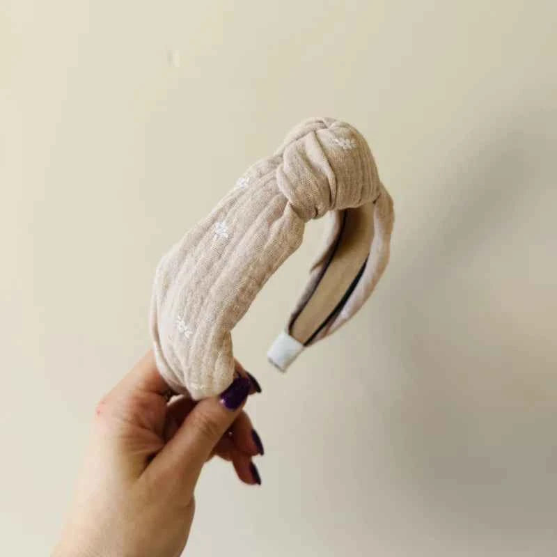 Knoop Haarband - Hydrofiel Bloem