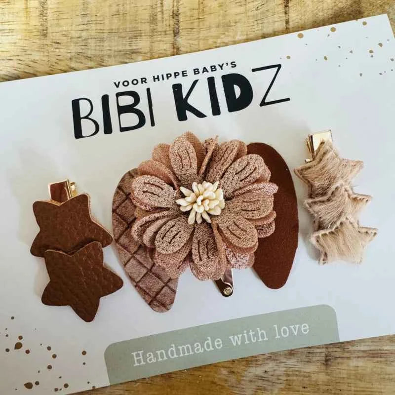 Setje 6 Bibi Haarspeldjes bloem
