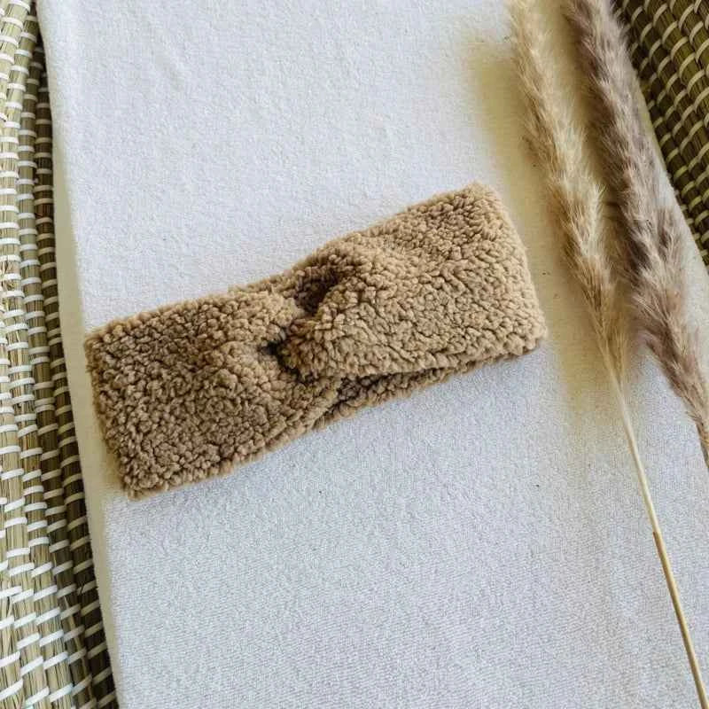 Teddy twist haarband - Beige