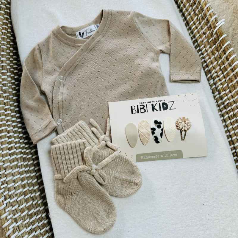 Overslagshirtje pointelle - Dark beige