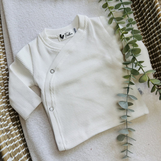 Overslagshirtje Waffle Dark Ecru