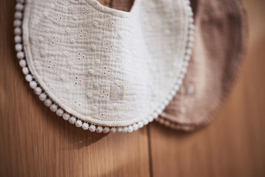 Slab rond embroidery - ivory