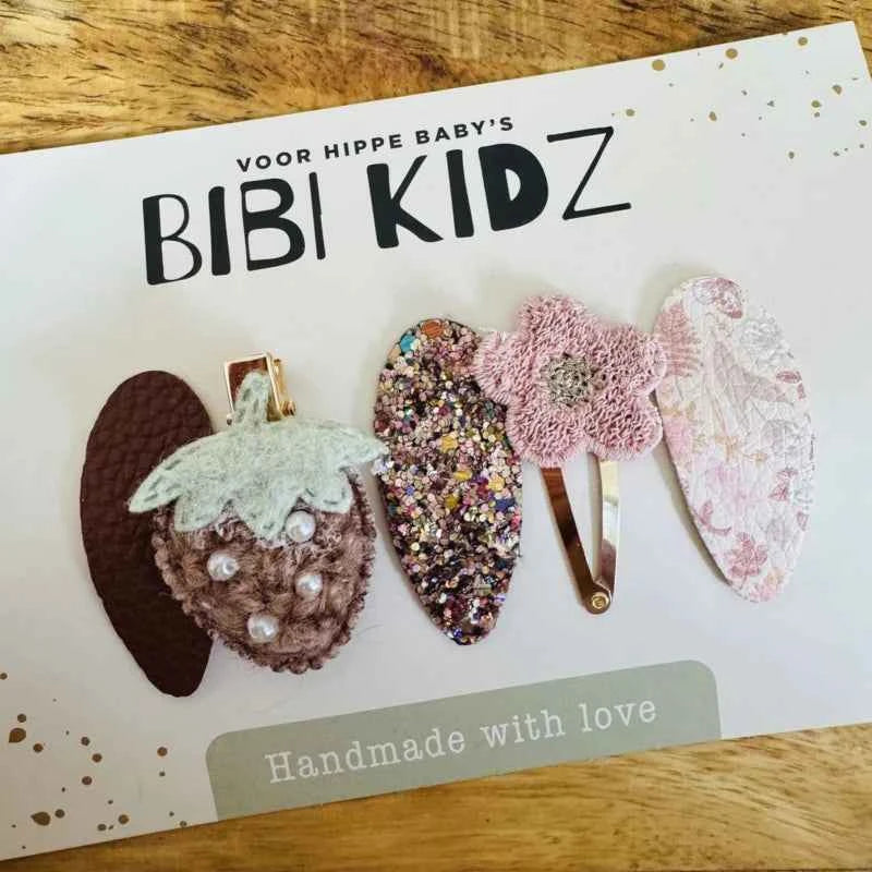 Setje 3 Bibi Haarspeldjes bloem