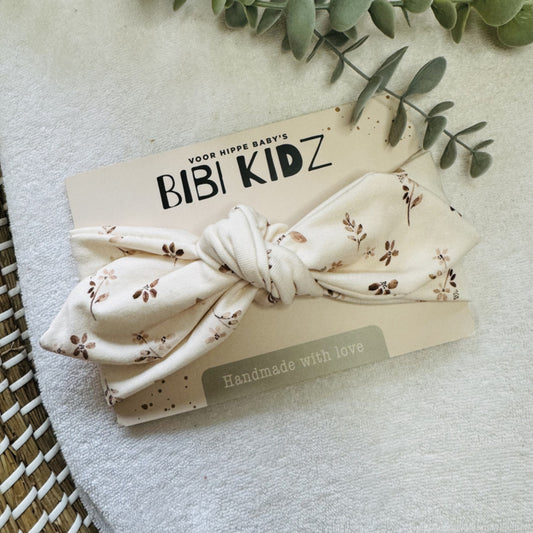 Haarband - Beige bloemen