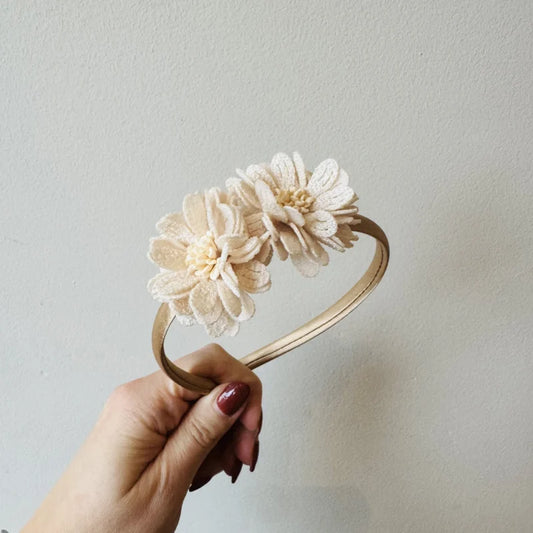 Haarband - Bloemen naturel