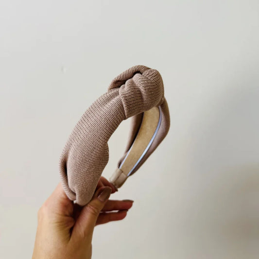 Knoop Haarband - Katoen beige