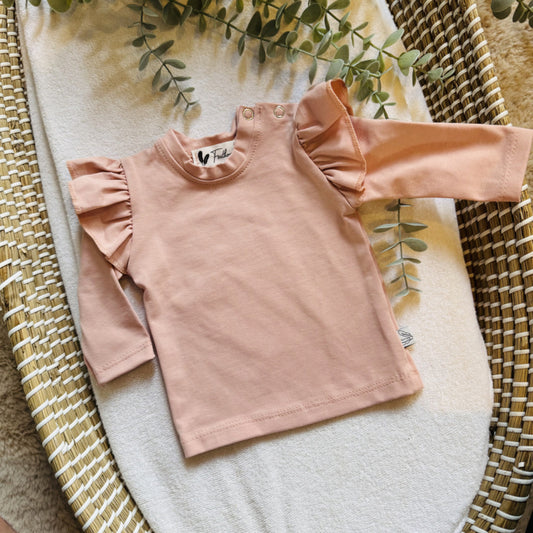 Shirtje Ruffle - Crepe roze