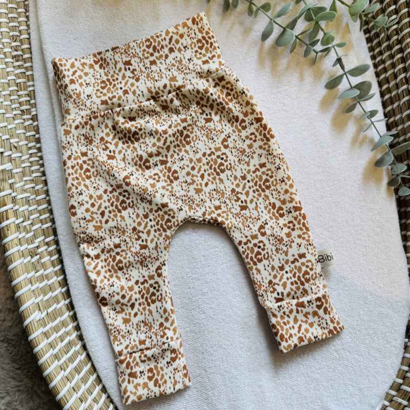 Broekje - Mini luipaard camel