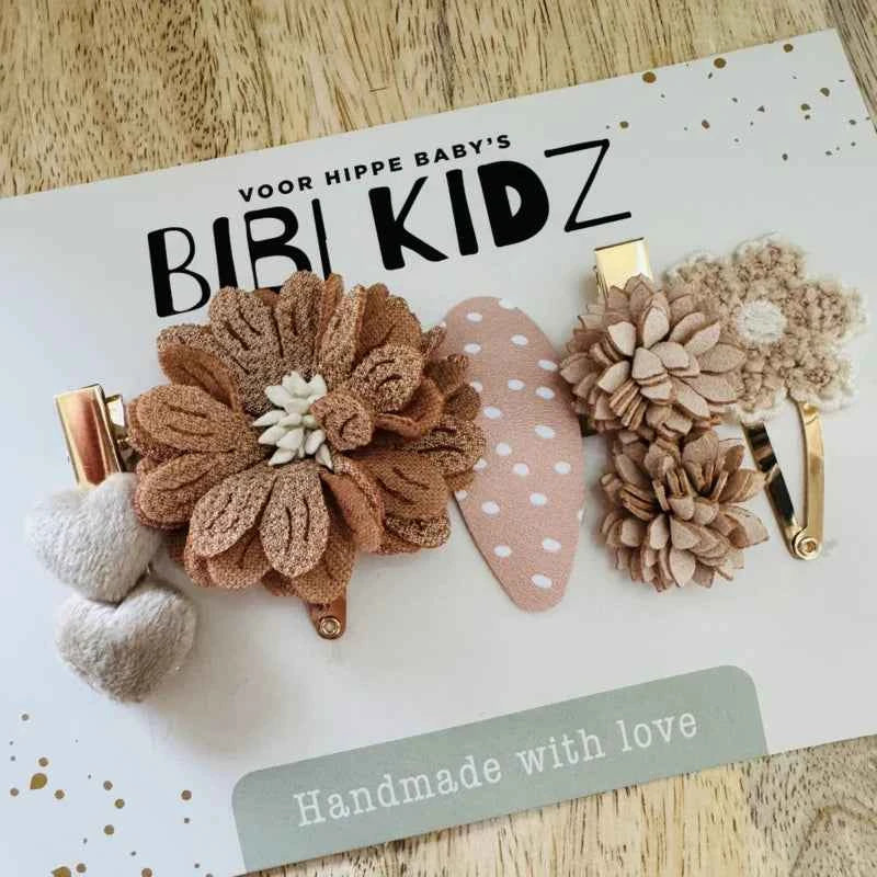 Setje 1 Haarspeldjes bloem