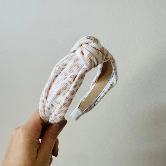 Knoop Haarband - Luipaard zand