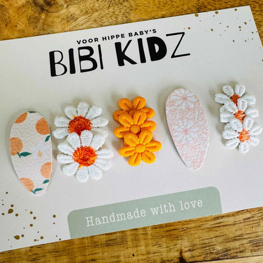 Setje 5 flower Antislip Haarspeldjes