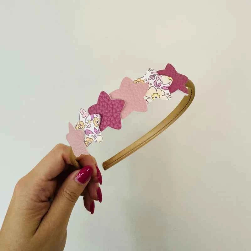 Haarband - Sterren roze