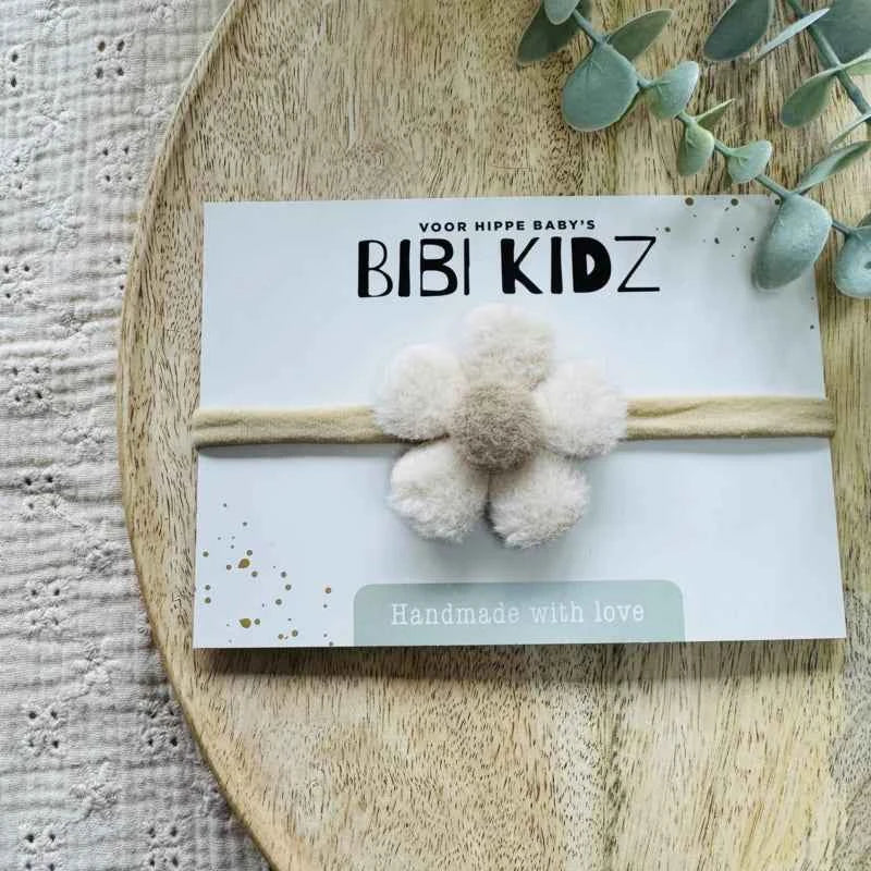 Haarbandje Grote bloem Naturel