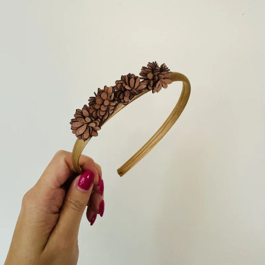 Haarband - Bloem Bruin