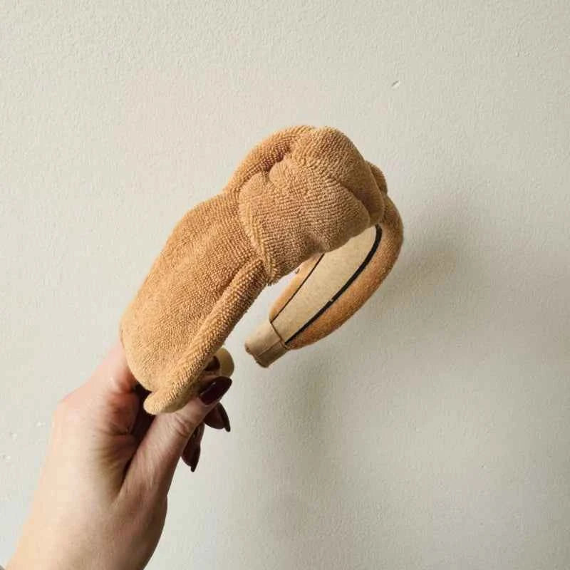 Knoop Haarband - Badstof Camel