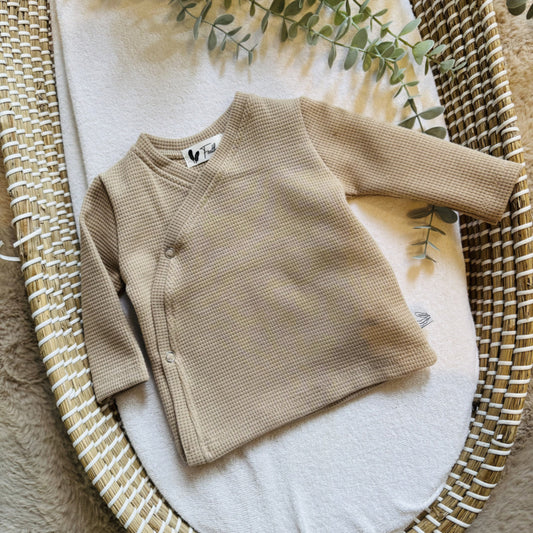 Overslagshirtje Waffle Dark Beige