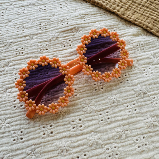 Zonnebril - bloemen perzik