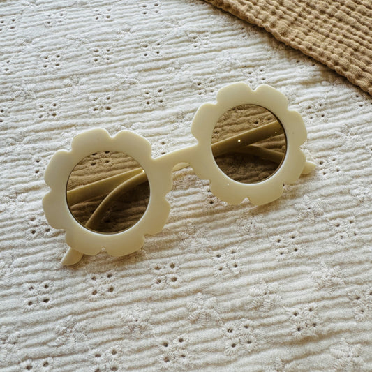 Zonnebril - bloemen creme