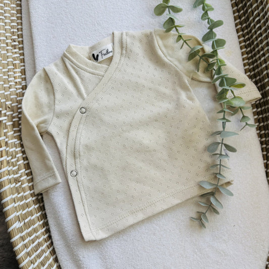 Overslagshirtje Pointelle Naturel Beige