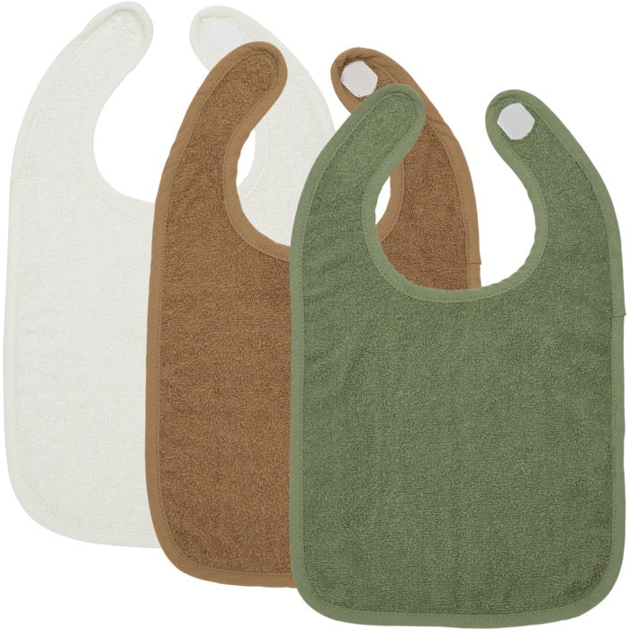 Slab klittenband badstof Offwhite/Toffee/Forest Green