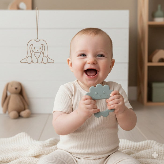 Bijtspeeltje  - Stone - Bibi Kidz - Kinderhaarspeldjes en baby accessoires voor pasgeboren baby bij Bibi Kidz, zachte babykleding, speendoekjes, spenen en gepersonaliseerde kraamcadeaus voor baby’s.