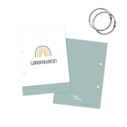 Geboortekaartjesbundel - Regenboog blauw