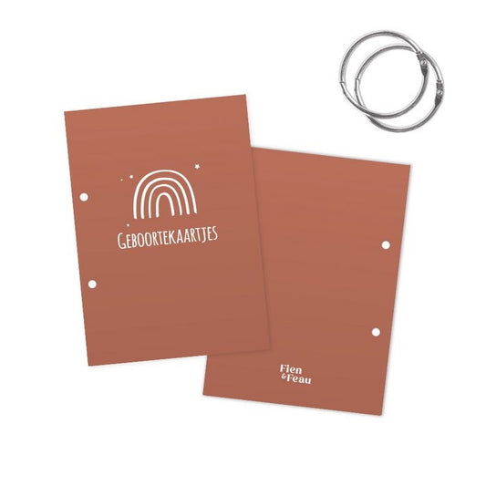 Geboortekaartjesbundel - Roest /. wit