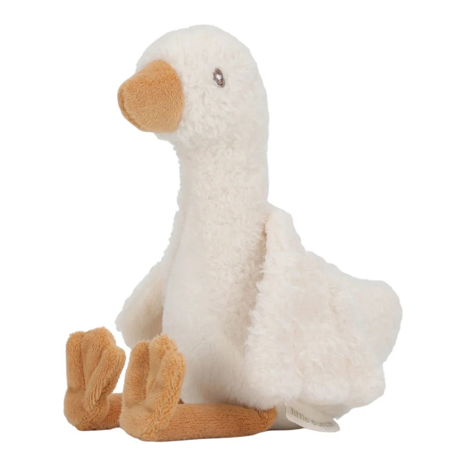 Knuffel Gans 17cm - Bibi Kidz - Kinderhaarspeldjes en baby accessoires voor pasgeboren baby bij Bibi Kidz, zachte babykleding, speendoekjes, spenen en gepersonaliseerde kraamcadeaus voor baby’s.