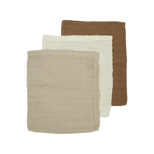 Hydrofiele doeken pre-washed Offwhite/Sand/Toffee