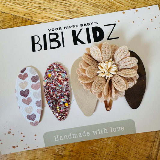 Setje 5 Suus Haarspeldjes bloem