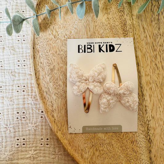 Haarspeldje Witte vlinders