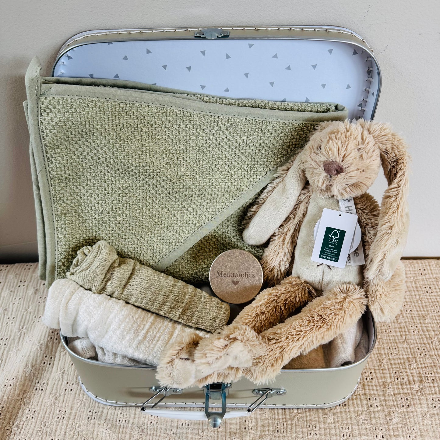 Cadeaubox Groen/Beige