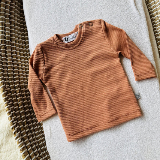 Shirtje Rib- Perzik