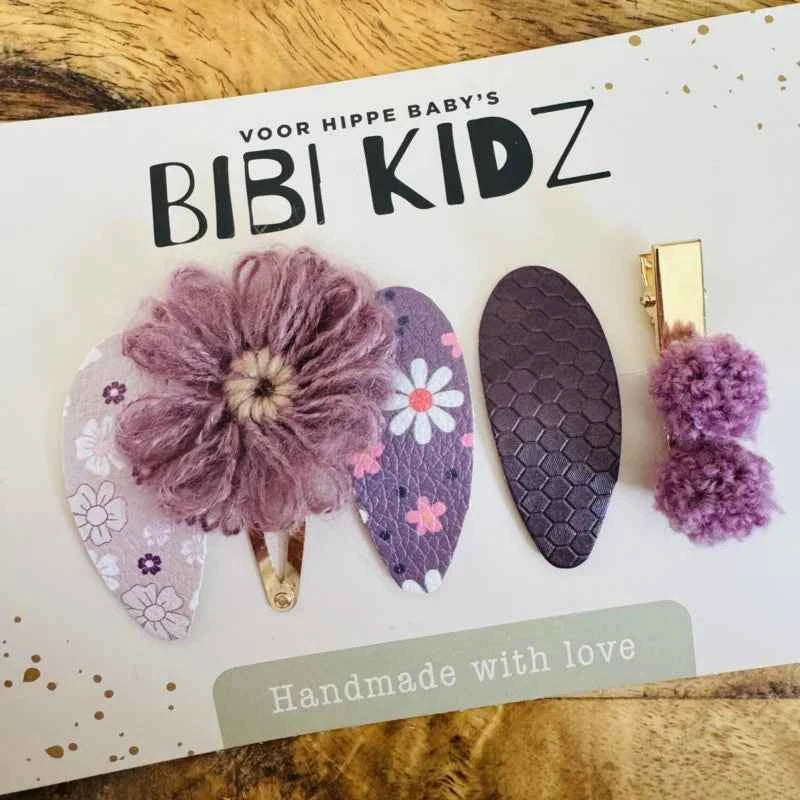 Setje 16 Bibi Haarspeldjes bloem