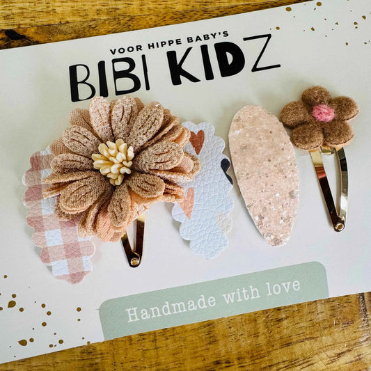 Setje 6 flower Haarspeldjes bloem
