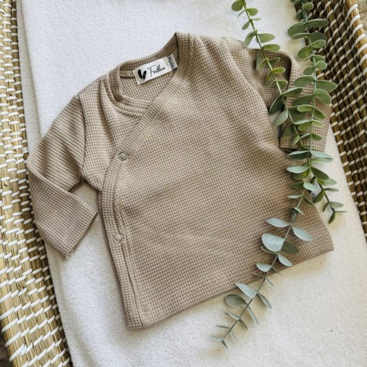 Overslagshirtje Waffle Dark Beige