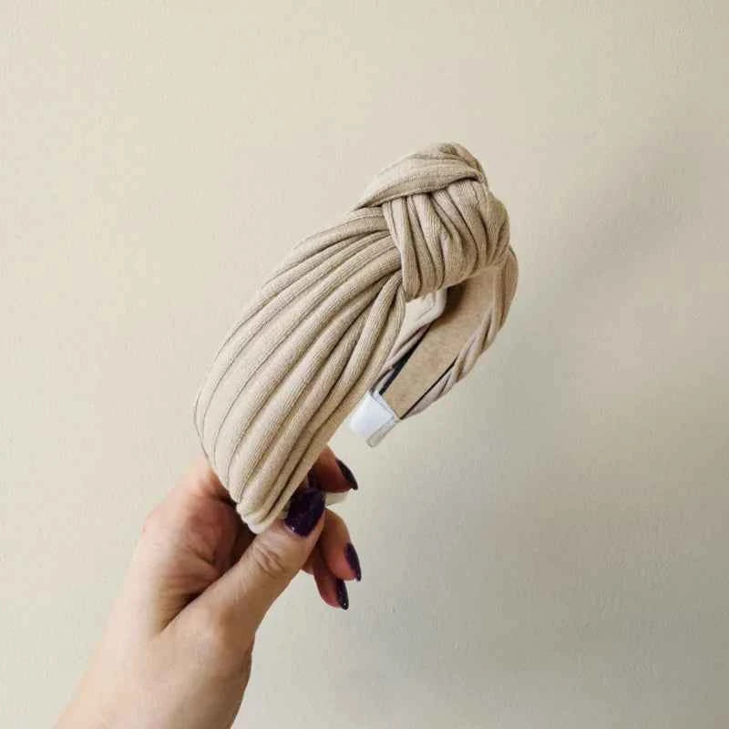 Knoop Haarband - Rib sand