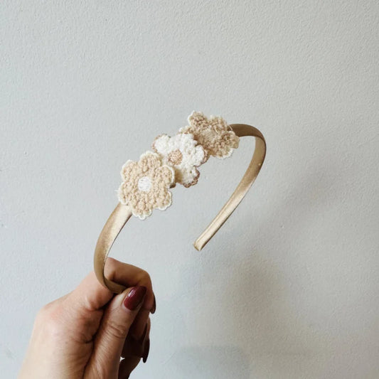 Haarband - Bloemen beige
